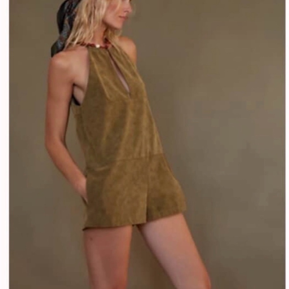 Olive Green Halter Romper